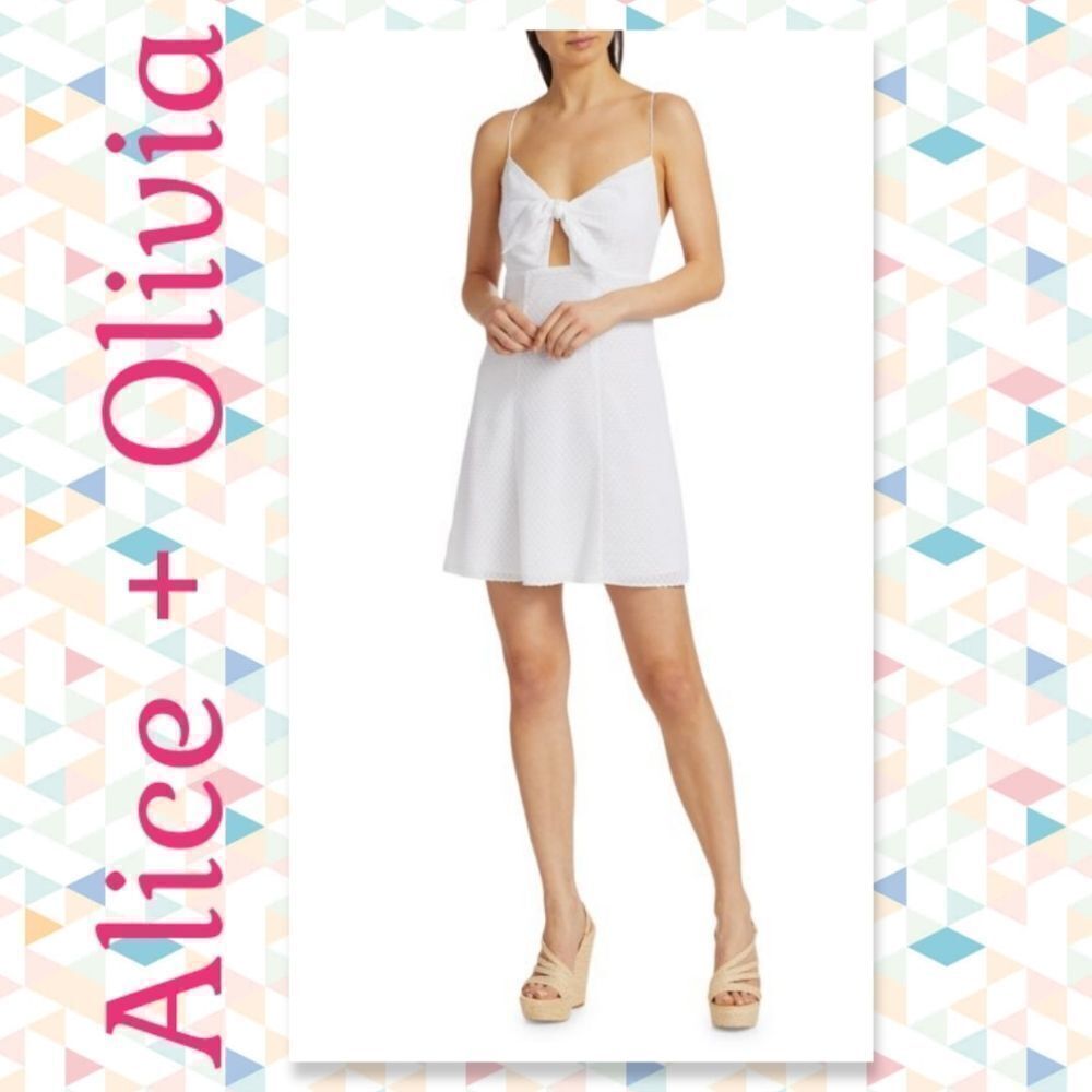 NWT ALICE + OLIVIA Roe Tie-Front Mini Dress